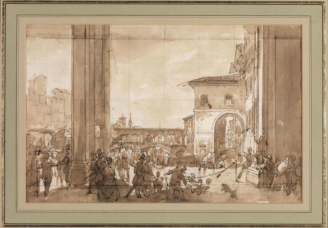 Veduta del Corso vasariano presso gli Uffizi